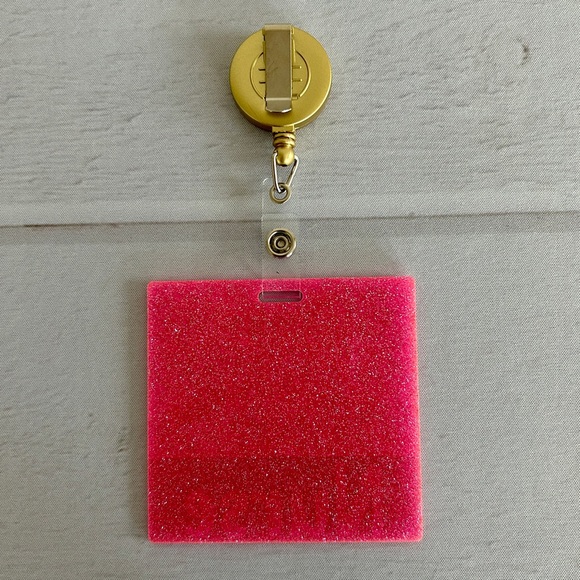 Glitter Badge Buddy | Nurse Card Holder | RN ID Tag Backer and Retractable Reel - Picture 10 of 11